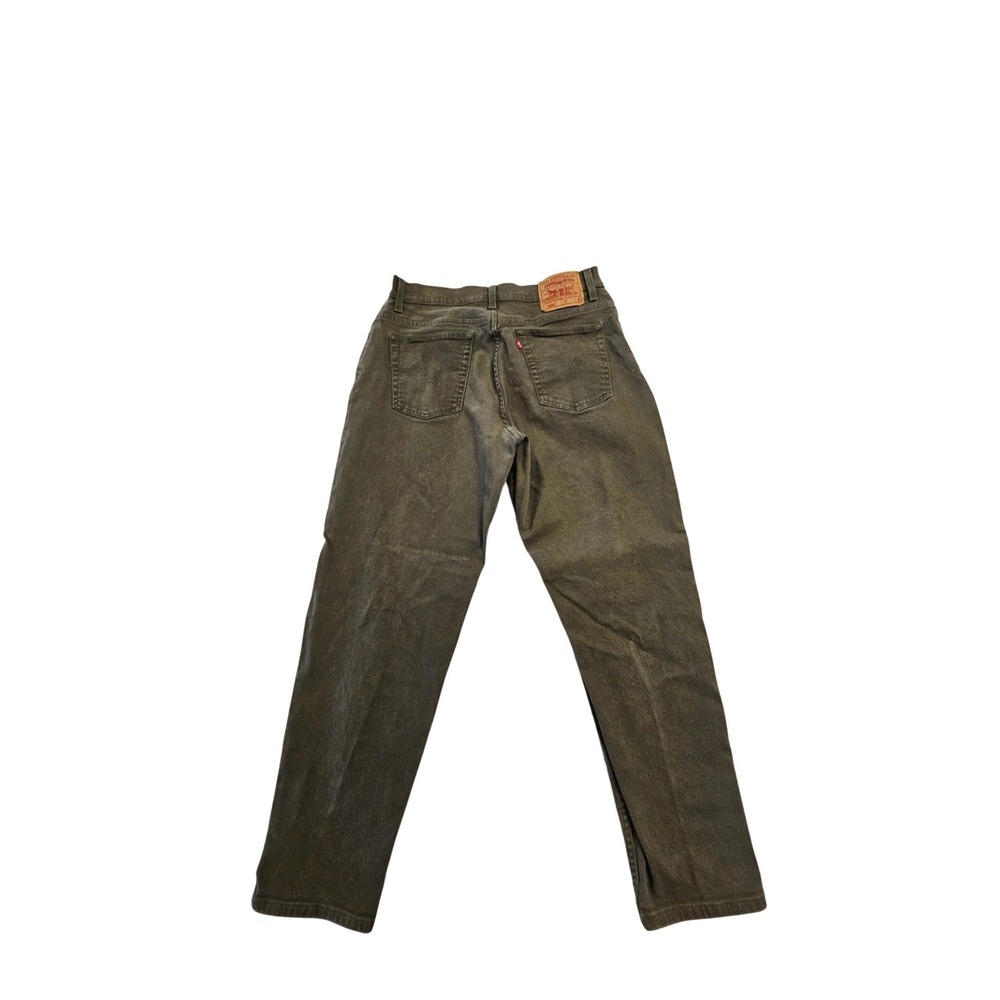 Levis 550 Relaxed Fit Olive Green Garment Dyed Denim Jeans Mens 31x27 Vintage